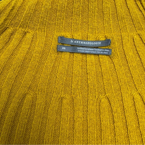Anthropology, turtleneck long sleeve knit sweater in mustard, yellow  size xs - Picture 4 of 6